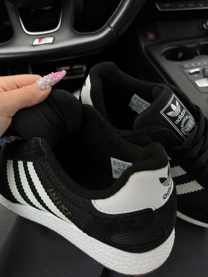 Зимние женские кроссовки Iniki  Fleece Termo Black White Stripes Gum, Вьетнам | Зображення 7