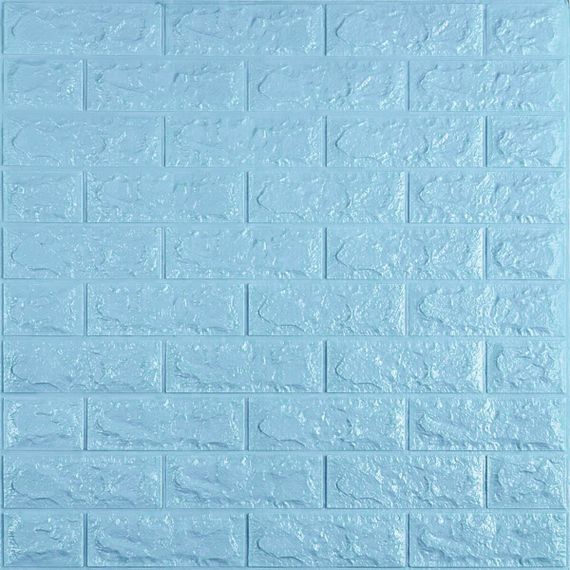 3D панель самоклеющаяся кирпич Голубой 700x770x7мм (005-7) SW-00000658