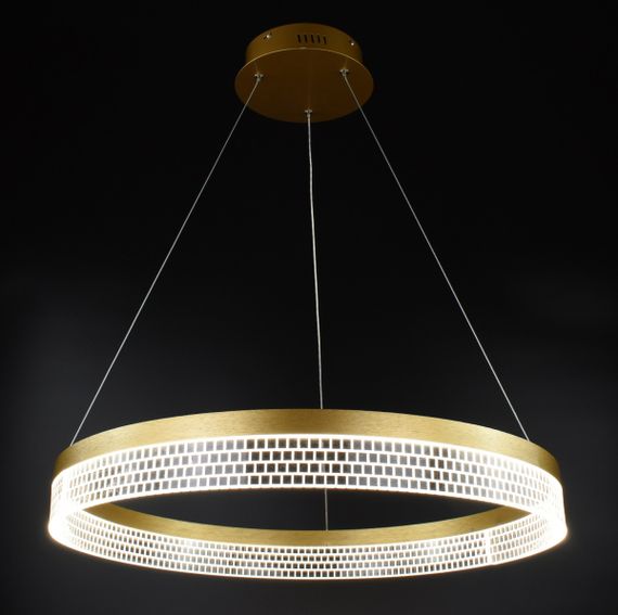 Люстра світлодіодна підвісна LED світильник для квартири на стелю лед 26820 Золото 40-140х60х60 см. | Зображення 2