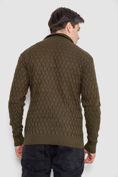 Светр чоловічий однотонний, колір хакі, 161R905 | Зображення 3