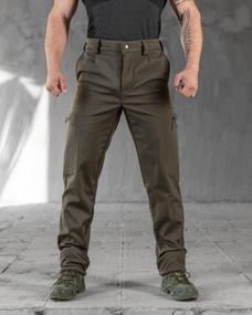 Тактичні штани SoftShell oliva з гумкою ВТ7618