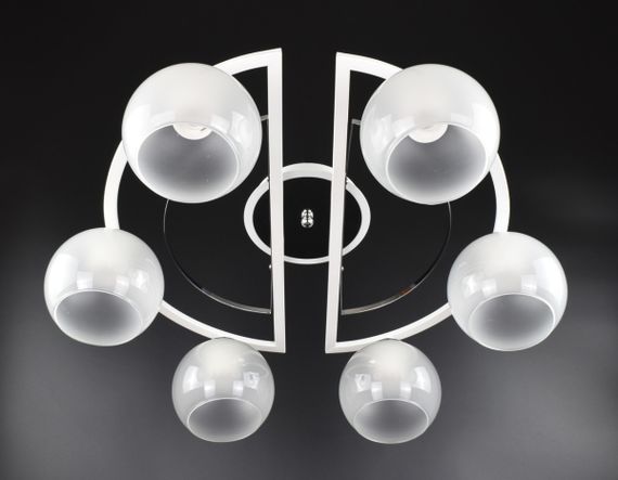 Люстра стельова на 6 лампочок 26192 Білий 19х58х58 см. | Зображення 3