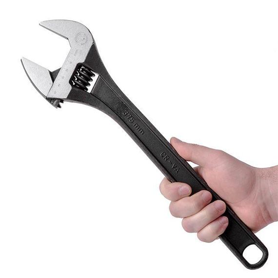 Ключ розвідний 380 мм, Cr-V, чорний, фосфатований. INTERTOOL XT-00651 | Зображення 5