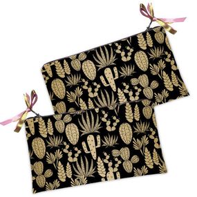 Косметичка женская Кактусы золотистые 20х12 см (K_TFL034)