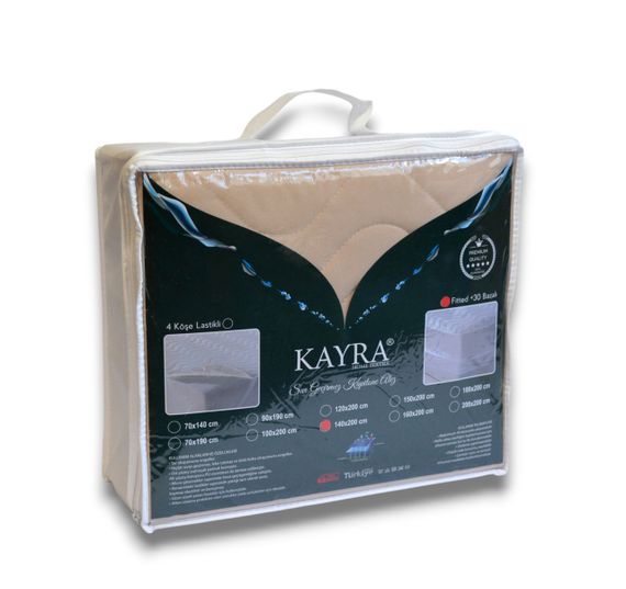 Наматрасник стеганый водонепроницаемый Kayra 140х200 см. Бежевый | Зображення 3