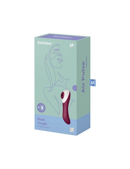 Вакуумний стимулятор із вібрацією Satisfyer Dual Crush, Винний червоний | Зображення 3