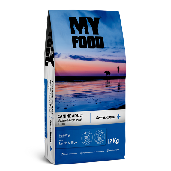 Сухий Корм Myfood Суперпреміум для дорослих собак середніх та великих порід з Ягням та Рисом 12 кг
