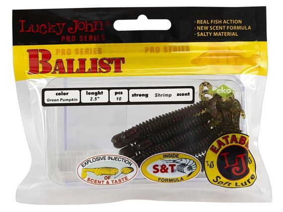 Твистер Lucky John Лаки Джон Ballist 2.5" PA03 10 шт в упаковке | Зображення 1