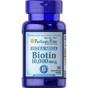 Биотин Puritan's Pride Biotin 10000 mcg Ultra Mega 50 softgels