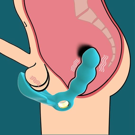 Вібростимулятор простати Boss Series Angelo Male Prostate Triple Stimulation, бірюзовий | Зображення 5
