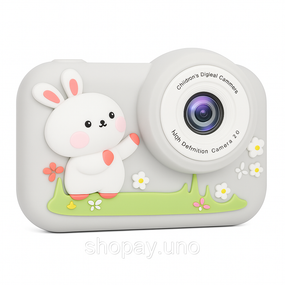 Дитячий фотоапарат M03 White Rabbit, 2.0" IPS, фото 3264×2448, відео 1080p, ігри, рамки, 400mAh