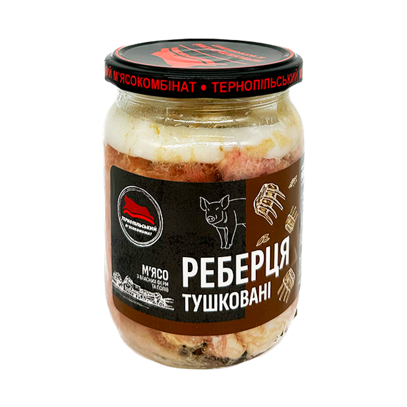 Реберця тушковані Тернопільський м'ясокомбінат 500 г
