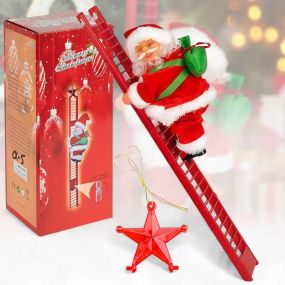 Игрушка Дед Мороз, на лестнице CX-5 музыкальная новогодняя игрушка