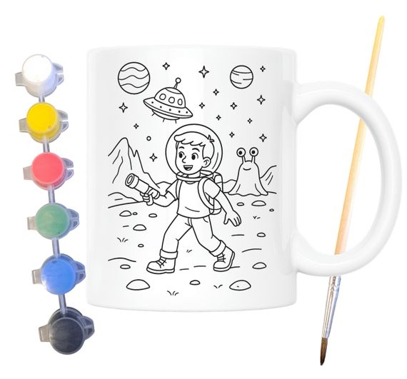 Набор для творчества кружка раскраска Космос 330 мл белая (КР0164) | Зображення 1