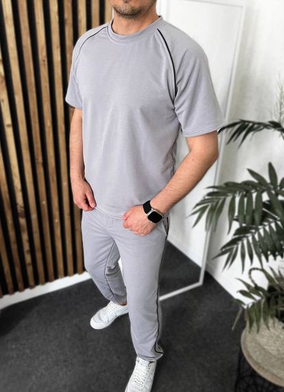Мужской спортивный костюм с футболкой и штанами VL1016 цвет серый, размер 50/52 | Зображення 4