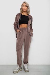 Спортивный костюм женский велюровый, цвет мокко, 257R4119