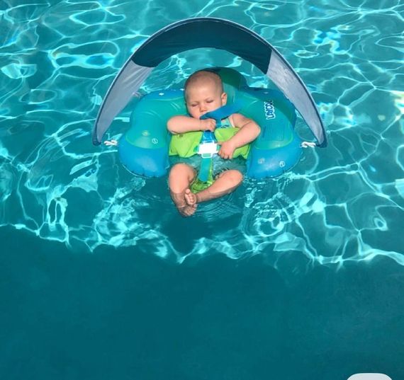 Дитячий надувний круг плотик для плавання Зеленого кольору