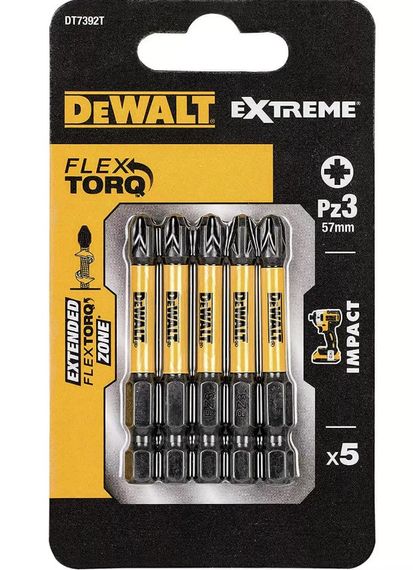 Набір біт DeWalt IMPACT TORSION EXTREME ударні Pozidriv (DT7392T)