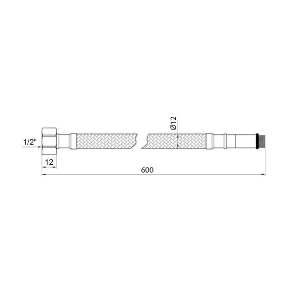 Гнучка підводка для підключення змішувача Kroner KRP 1/2"хМ10 ВЗ 60 см в обплетенні з нержавіючої сталі (пара) | Зображення 1