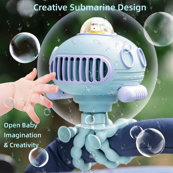 Мультифункціональний вентилятор Submarine F18 with music and battery 4000 mAh Blue | Зображення 2