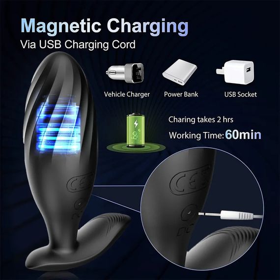 Анальна пробка з вібрацією «ButBut anal plug», з пультом дистанційного керування, 10 режимів вібрації, колір sexstyle | Зображення 2