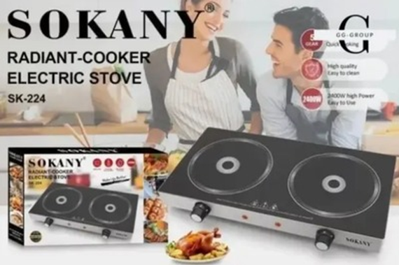 Плита Sokany SK-224 инфракрасная , на 2 конфорки, 2400 Вт (SK-224) | Зображення 3