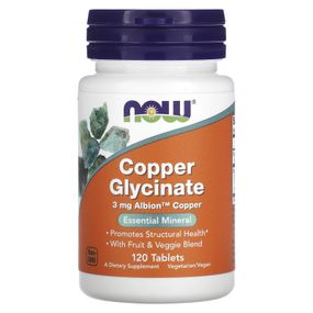 Мідь Now Copper Glycinate 3 mg 120 Tablets