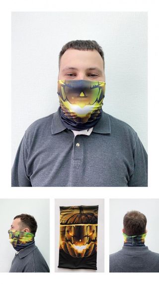 Защитная бафф маска на лицо 4Profi Halloween Тыква размер L 14738