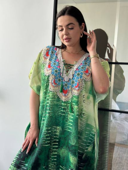 Сукня-туніка з орнаментом зелена PLUS SIZE | Зображення 6