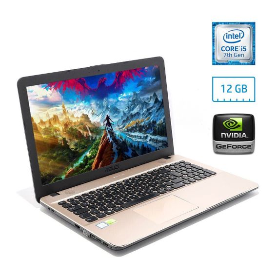 Ноутбук Asus R541U / 15.6" (1920x1080) IPS / Intel Core i5-7200U (2 (4) ядра по 2.5 - 3.1 GHz) / 12 GB DDR4 / 256 GB SSD / nVidia GeForce 920M, 2 GB DDR3, 64-bit / WebCam / DVD-ROM б/у
