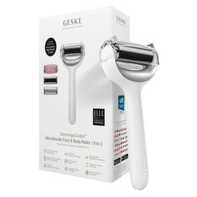 Ролик для голкової мезотерапії обличчя та тіла GESKE MicroNeedle Face&Body Roller 9в1 turquoise, Білий