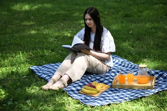 Плед Ardesto Picnic Клетка ART0916BC 130х170 см синий | Зображення 2