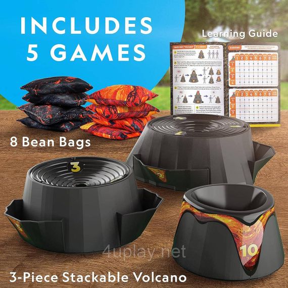 Развивающий набор для игры в корнхол Вулкан National Geographic Volcano Bean Bag Toss Backyard Game Set | Зображення 3