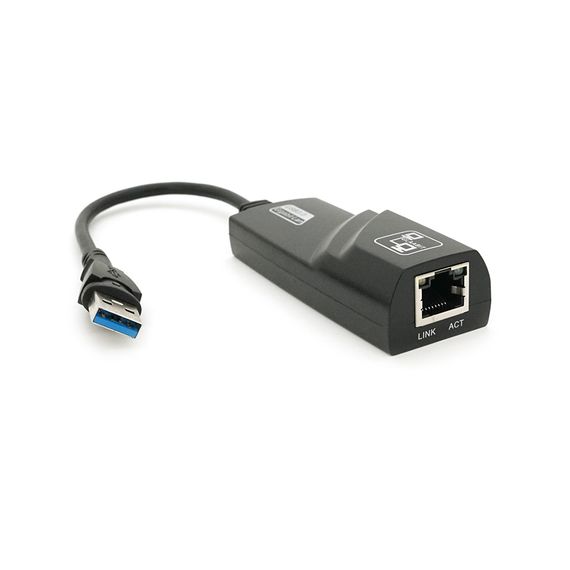 Контролер USB 3.0 to Ethernet - Мережевий адаптер 10/100 / 1000Mbps з проводом, Black, Blister Q100