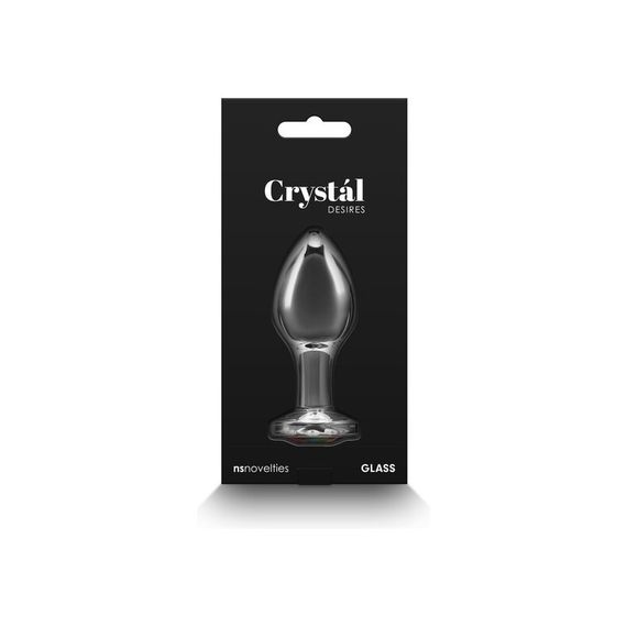 Анальна пробка з кристалом NS Novelties Crystal Desires, скляна, прозора, M sexstyle | Зображення 3