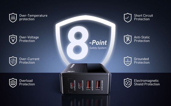 Швидкий зарядний пристрій USB C LDNIO 100 Вт GaN USB C | Зображення 7