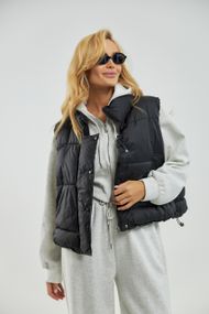 Тепла жилетка на блискавці - чорний цвет, L (є розміри)