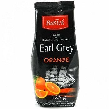 Чай чорний листовий Bastek Earl Grey Orange з бергамотом і апельсином, 125 г, Польща