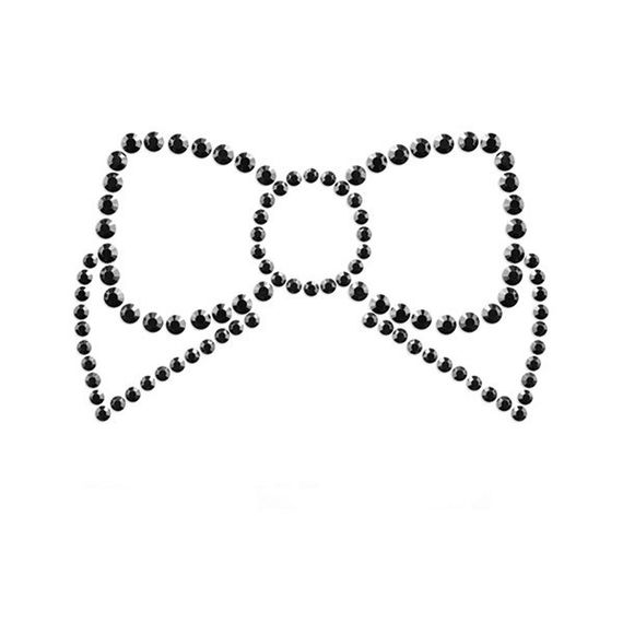Прикраси для грудей зі стразами MIMI Bow колір: чорний Bijoux Indiscrets (Іспанія)