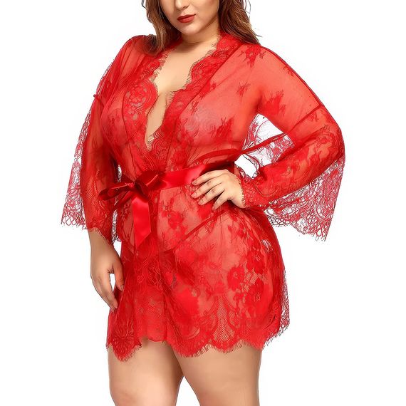 Сексуальний жіночий комплект червоного кольору (2XL, 3XL) | Зображення 1