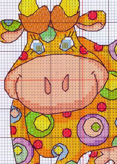 Набор для вышивания по нанесённой на канву схеме "Colorful animal 3".AIDA 14CT printed, 18*19 см | Зображення 3