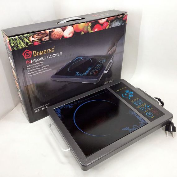 Плита інфрачервона Domotec MS-5842 на 1 конфорку, потужна настільна електроплита, індукційна плита міні | Зображення 4