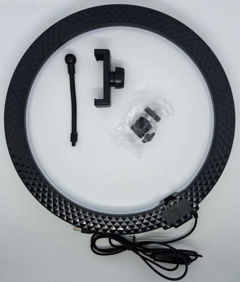 Лампа селфі LED кільцева світлодіодна кільце 32 см з тримачем для телефона та кріпленням під штатив | Зображення 5