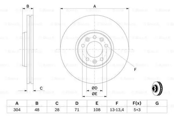 Диск гальмівний FIAT SCUDO, CITRO coren JUMPY, BOSCH (0986479380) | Зображення 4