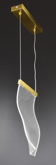 Люстра світлодіодна підвісна LED світильник для квартири на стелю лед 26906 Латунь 35-200х6х24 см. | Зображення 4