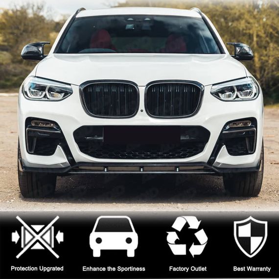 Накладки на передній бампер Lip (для оригінального M-Sport 2018-2021, Карбон) для BMW X3 G01 2018- рр | Зображення 2
