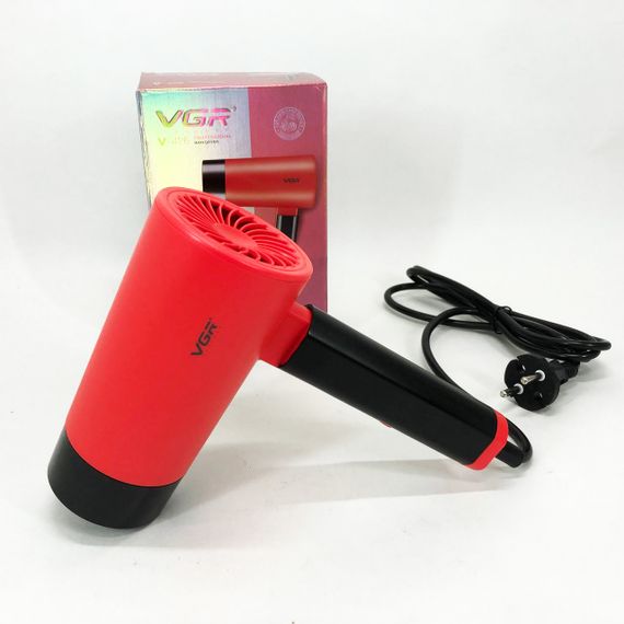 Фен із складною ручкою для волосся VGR V-426 2000Вт, Стильний фен для укладання волосся. Колір: червоний | Зображення 9