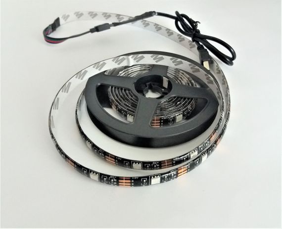 Стрічка світлодіодна RGB 5050 2м з пультом для підсвічування телевізора, монітора, меблів від USB | Зображення 4