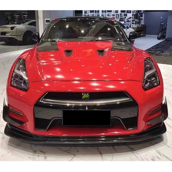Накладки на передній бампер (2009-2015, Карбон) для Nissan GT-R рр | Зображення 1