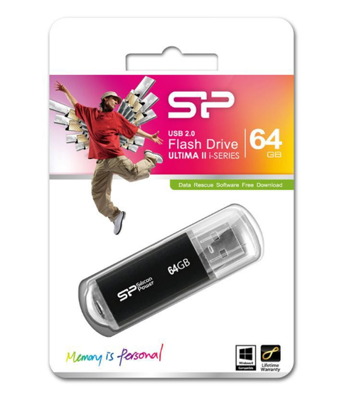 Флешка 64Гб USB 2.0 чорний Ultima II - I series Silicon Power | Зображення 2